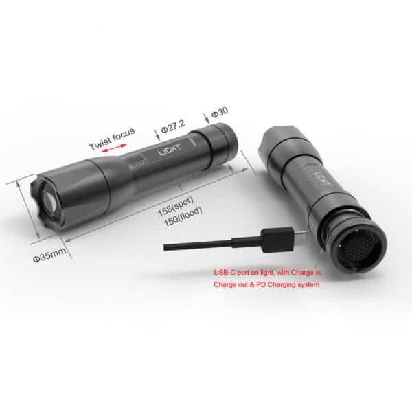 re4 300 lumens lep flashlight super long beam distance