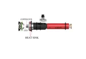 heat sink in flashlight